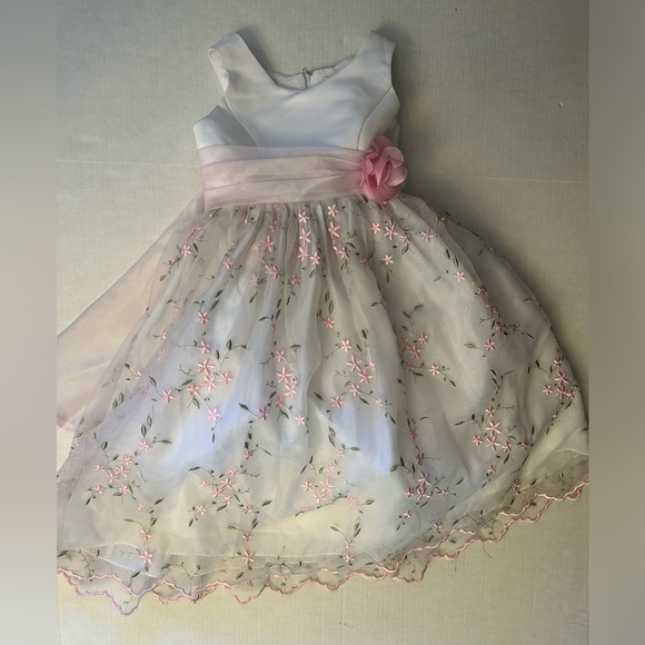 Children’s Concepts formal White & Pink embroidered Floral girls Dress Sz-6. W7 - Picture 8 of 13